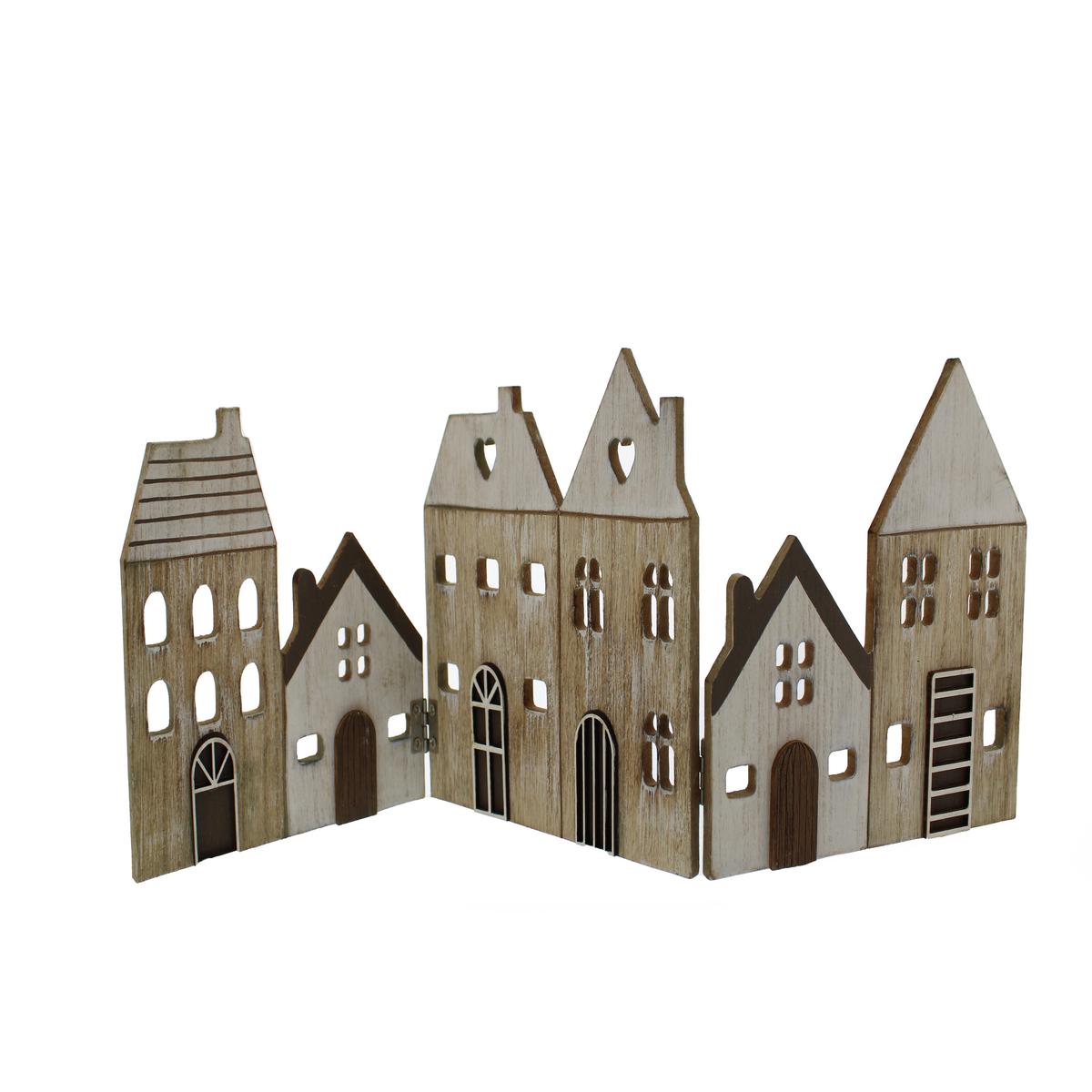 Wooden House Hinged Scence Ornament