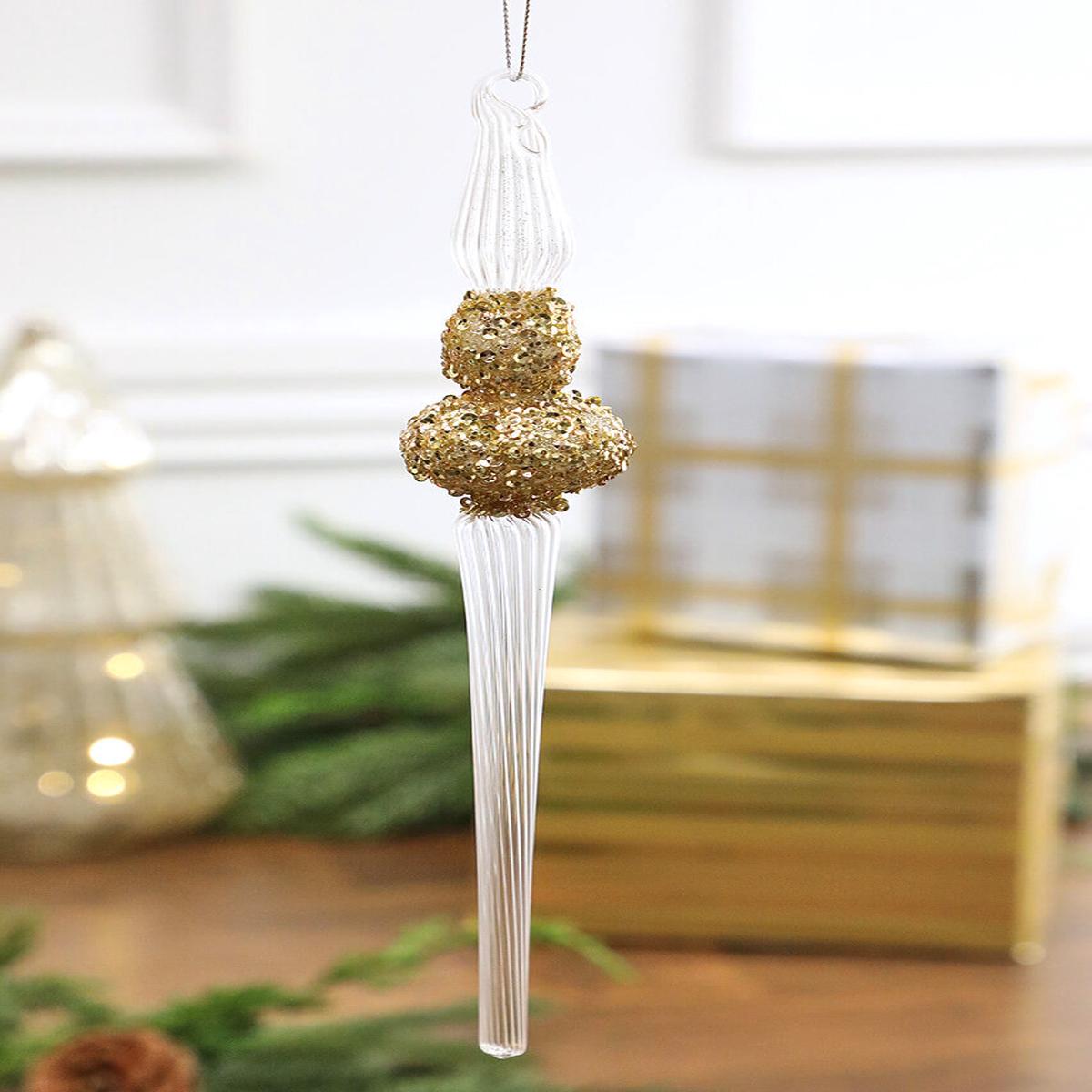 10.2 Inch Glass Jewel Finial Ornament