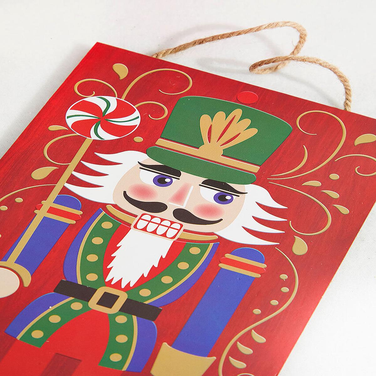 12 Inch Red Blue Green Nutcracker With Candy Sign