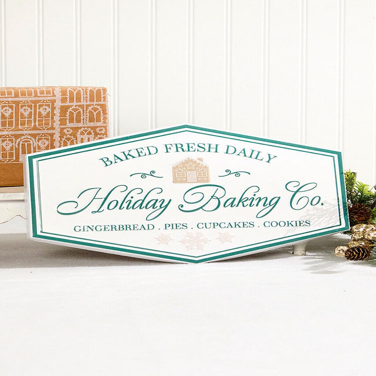 14-Inch Holiday Baking Company Metal Sign Rustic Decor