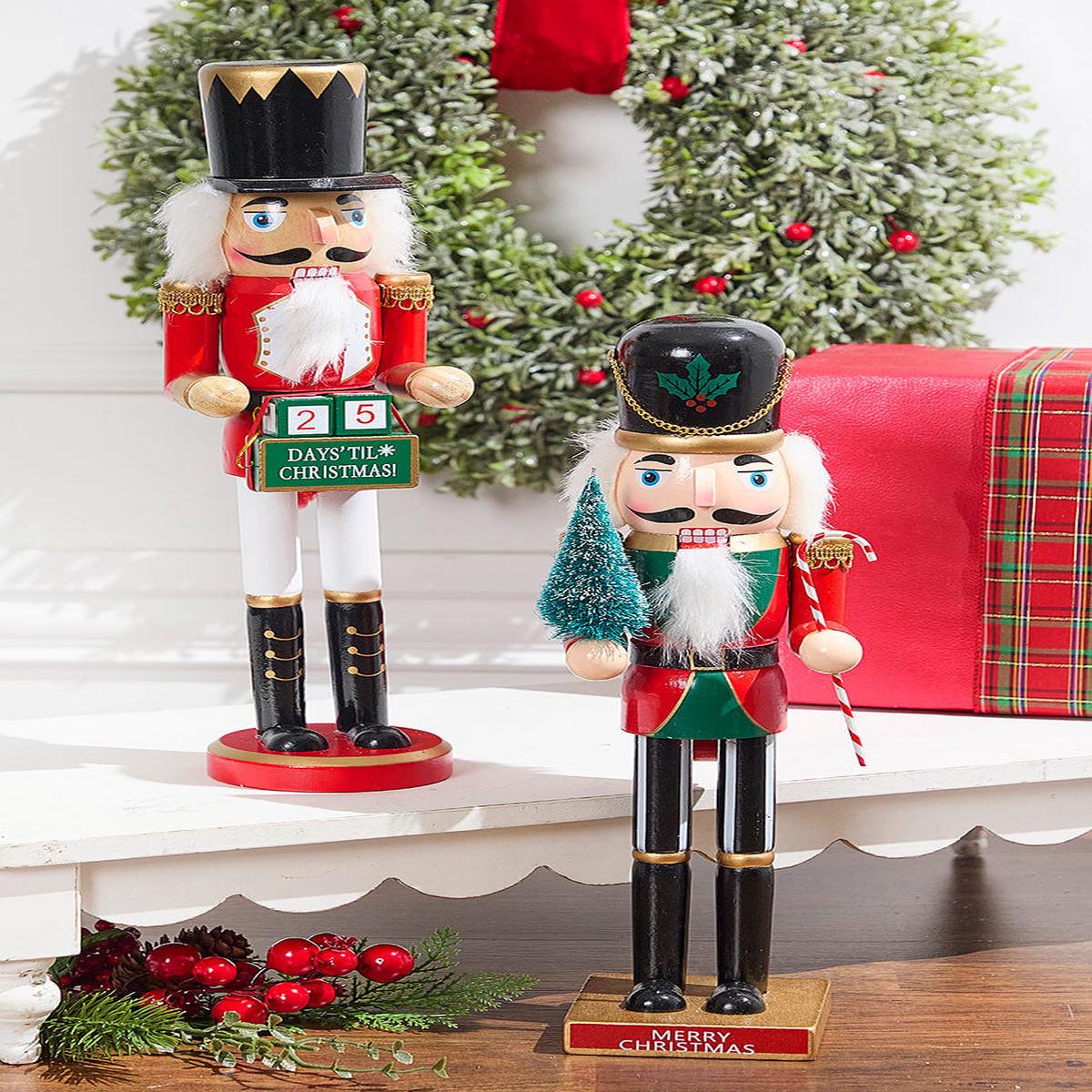 15-Inch Wood Nutcracker Holiday Figurine Christmas Decor