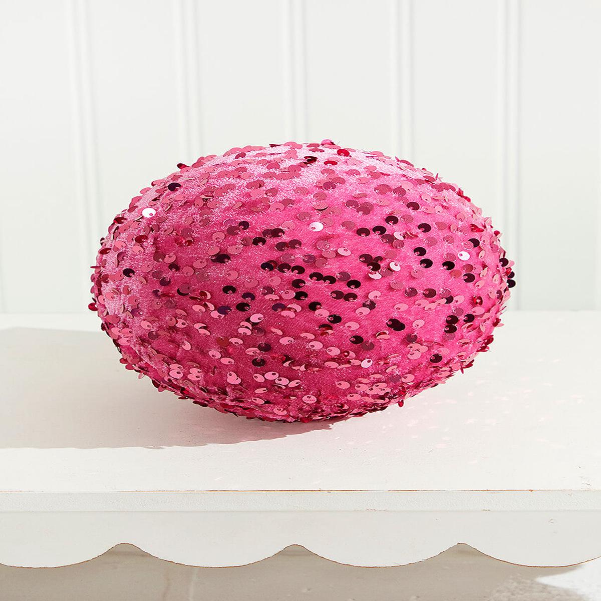 Pink Sequin Ball Ornament 6 Inch Glam Christmas Decor