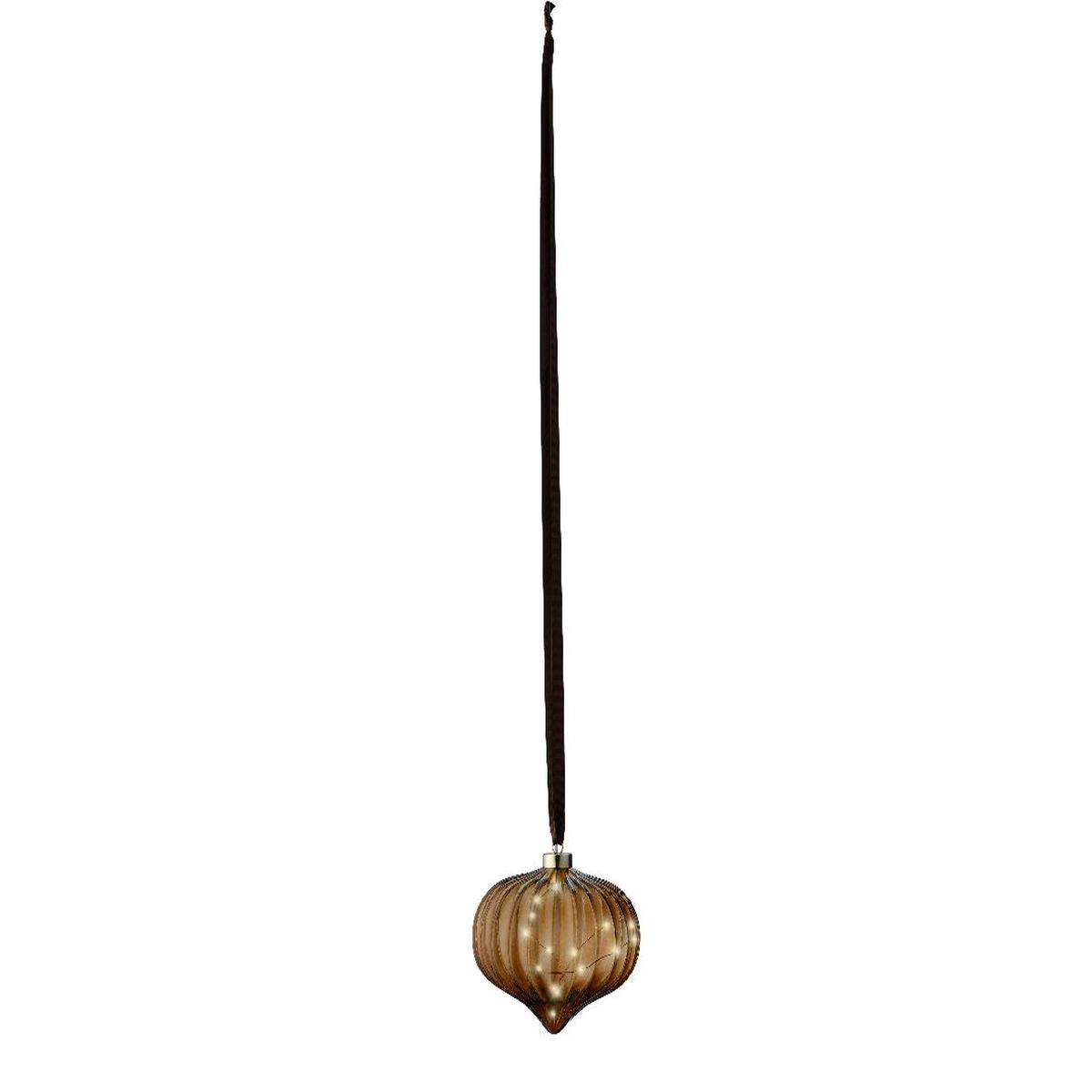 Rust Brown LED Hanging Onion Decoration