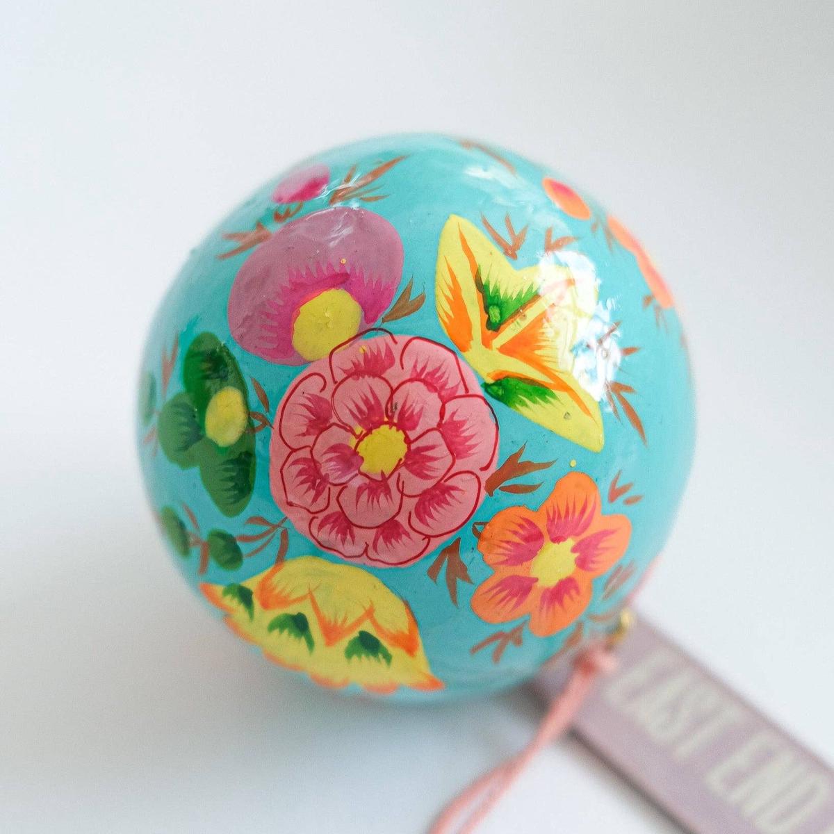 Turquoise Flowers Bauble