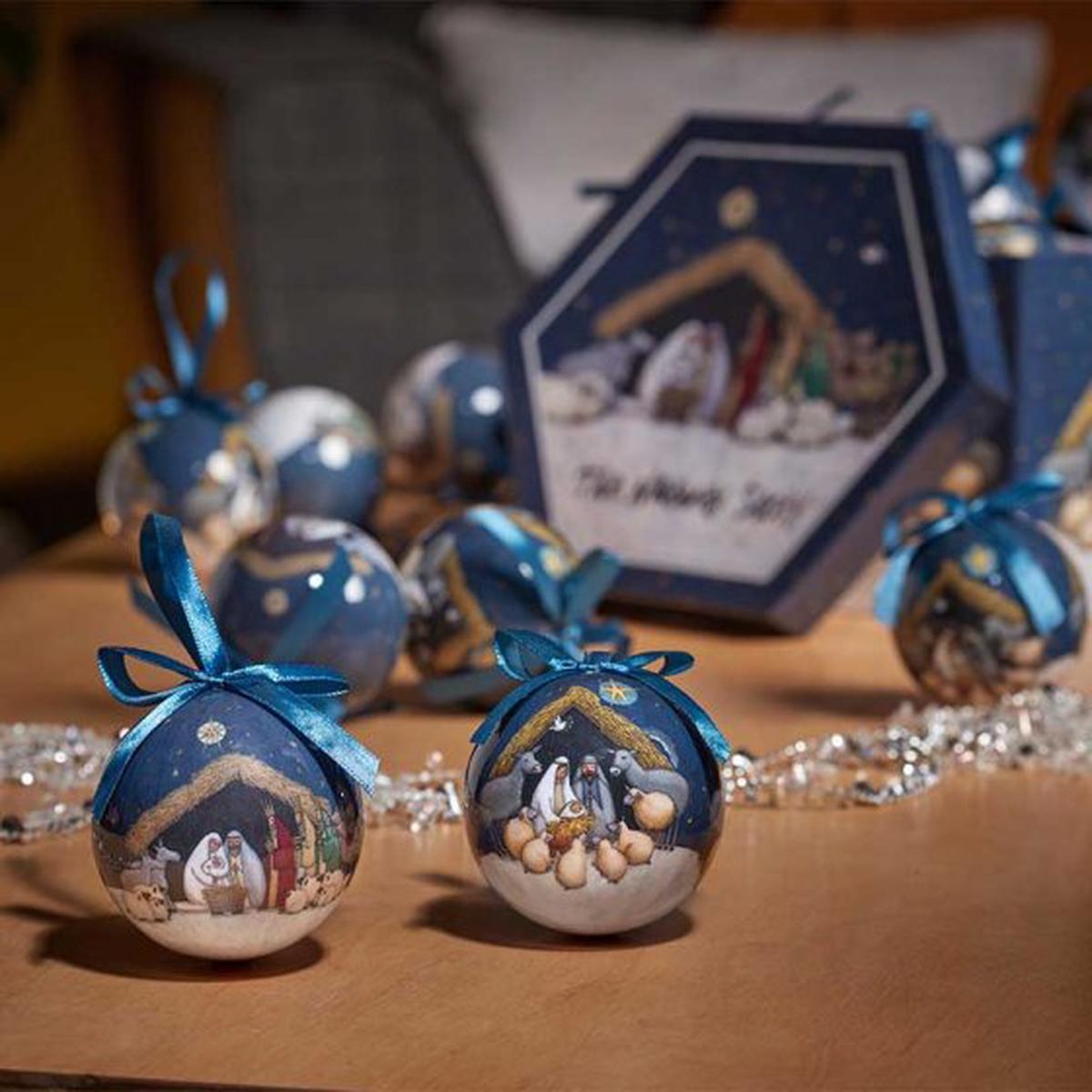 Vintage Baubles Box of 7 - Nativity