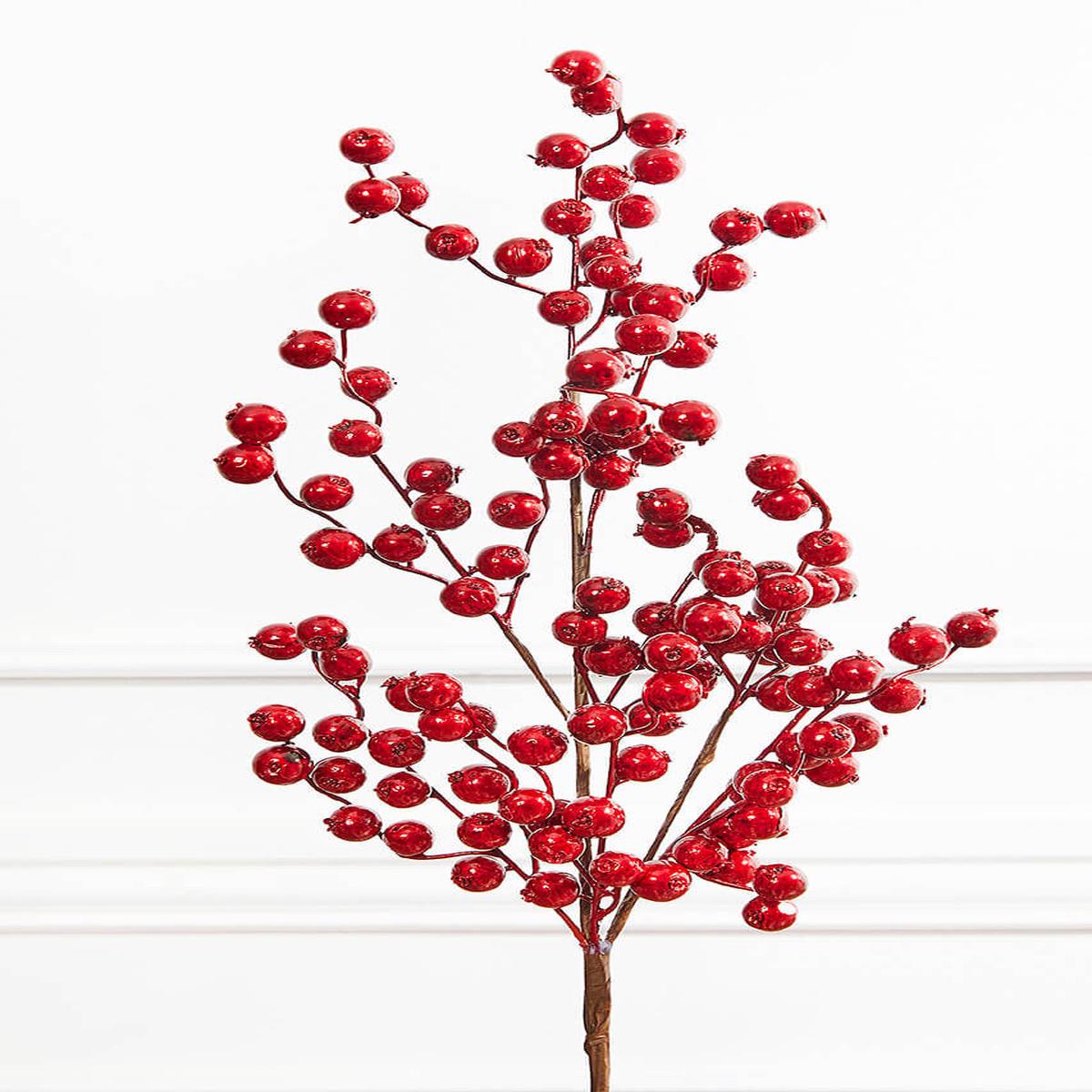 29 Metallic Burgundy Crabapple Spray Christmas Decorative Stem