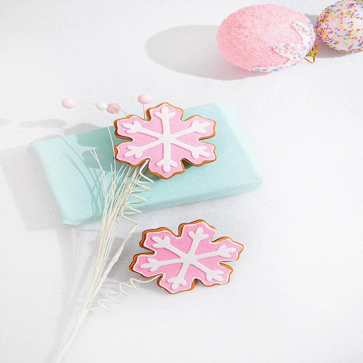 Pink Snowflake Cookie Spray 28 Inch Sweet Christmas Decor