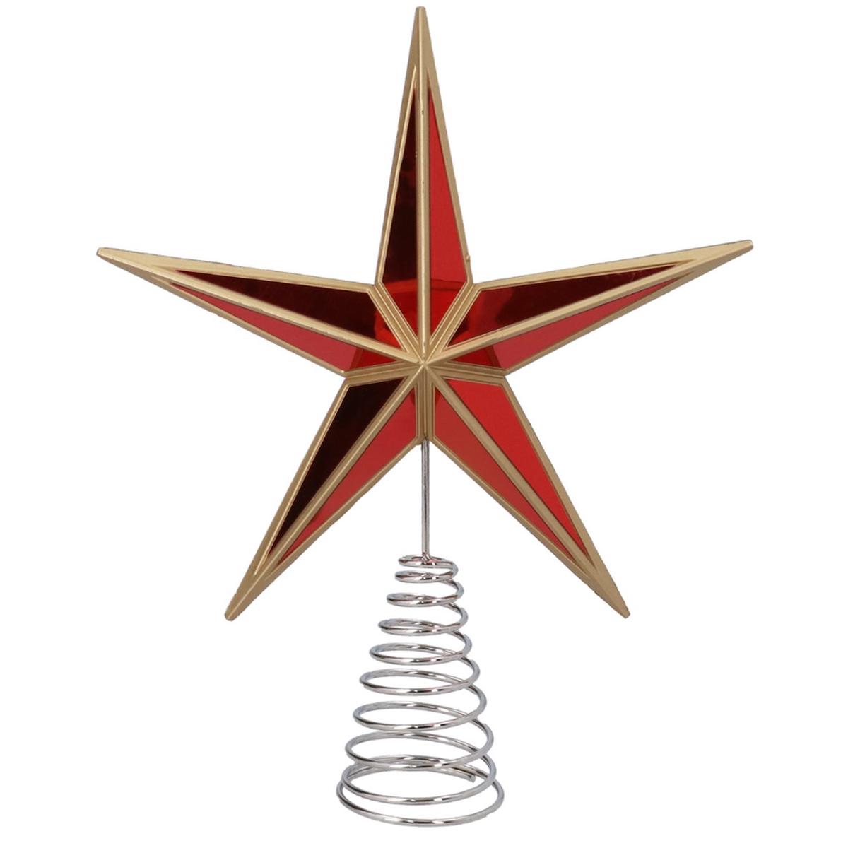 Red & Gold Mirror Tree Topper