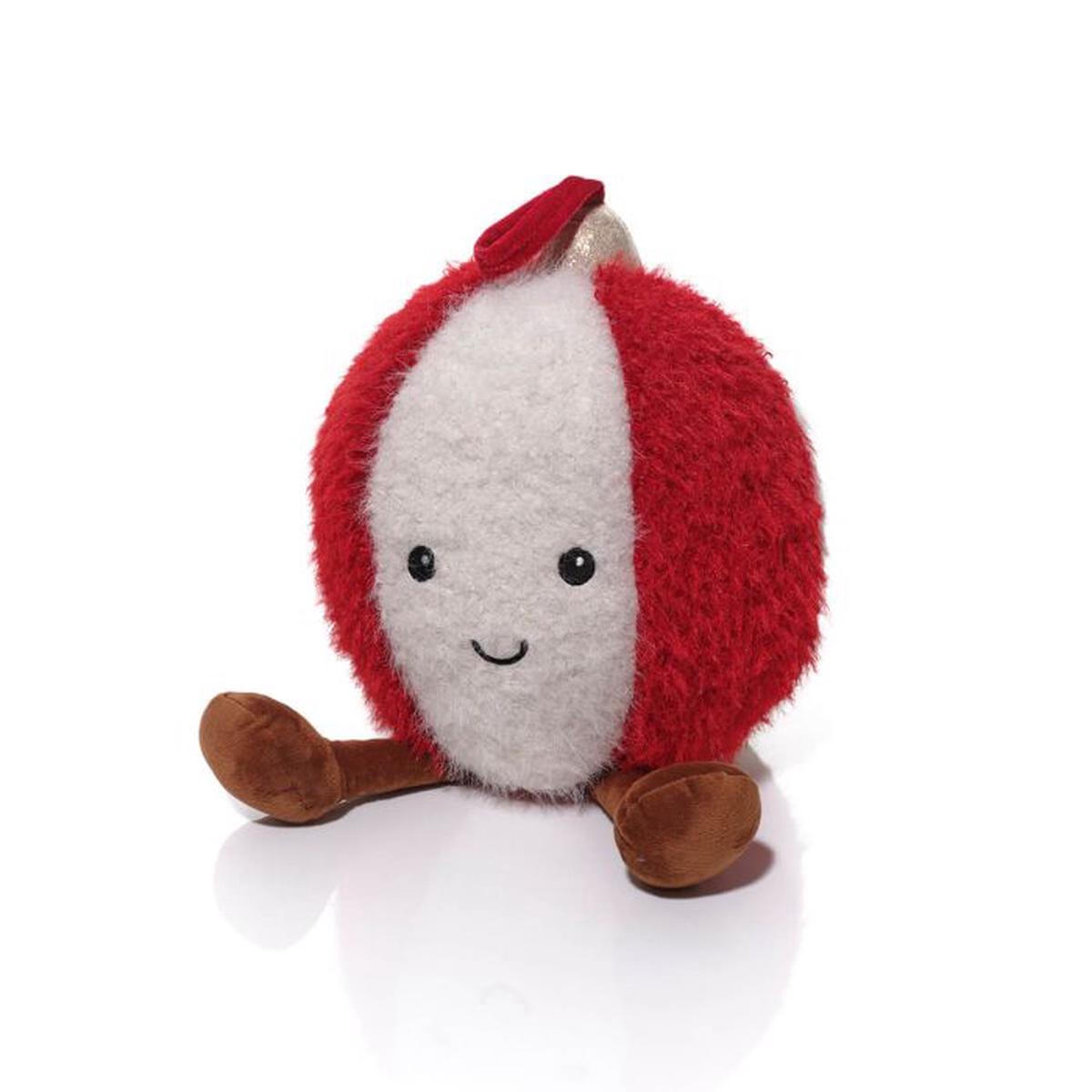 Red & White Plush Sitter Bauble