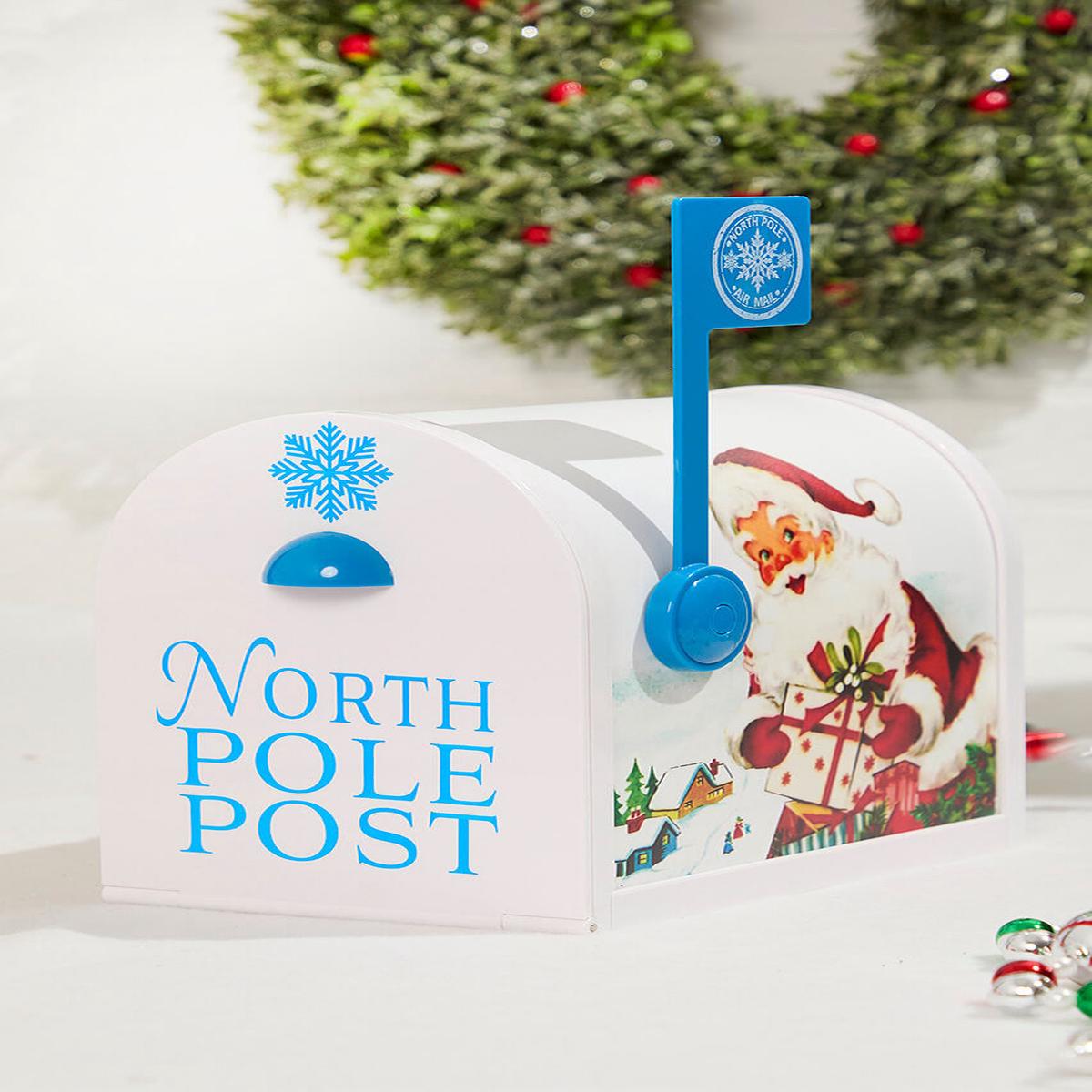 Santas Enchanted White Christmas Mailbox 10Inch Decor