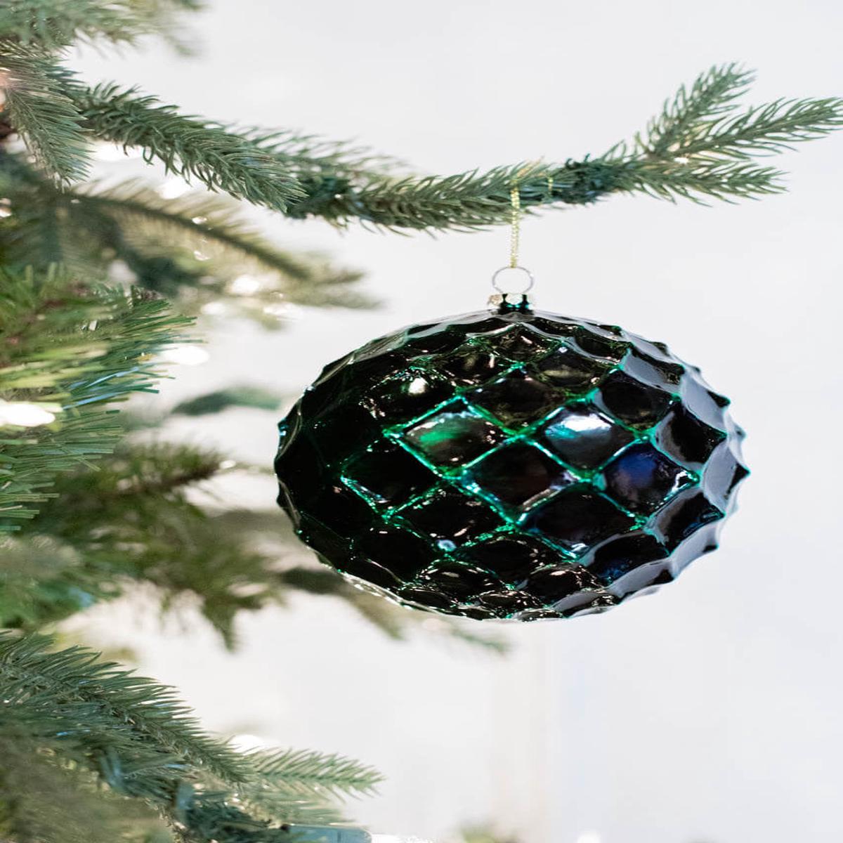 12 CM Emerald Honeycomb Christmas Ball Ornament