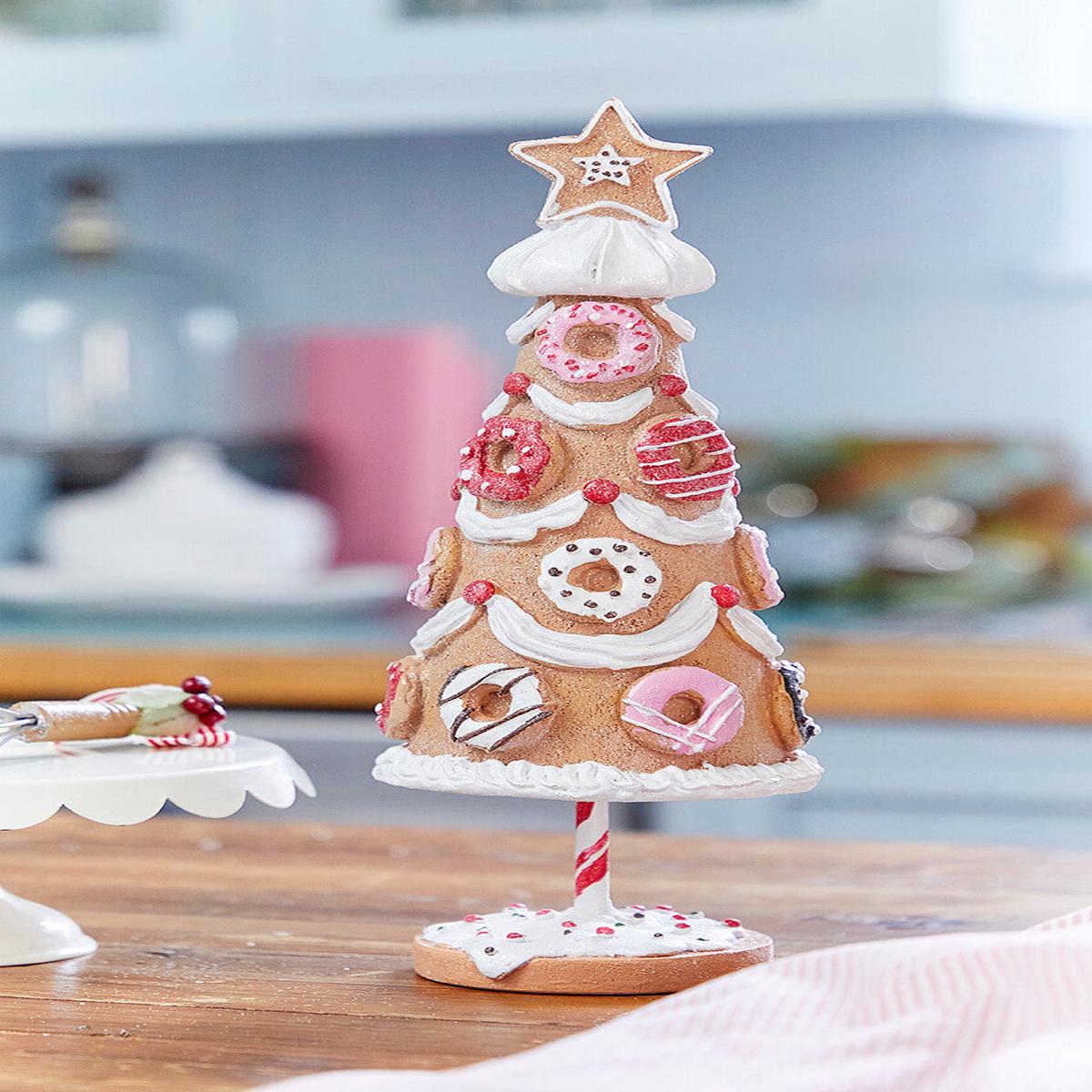 14 Inch Resin Donut Tree Festive Sweets Inspired Christmas Decorative Centerpiece