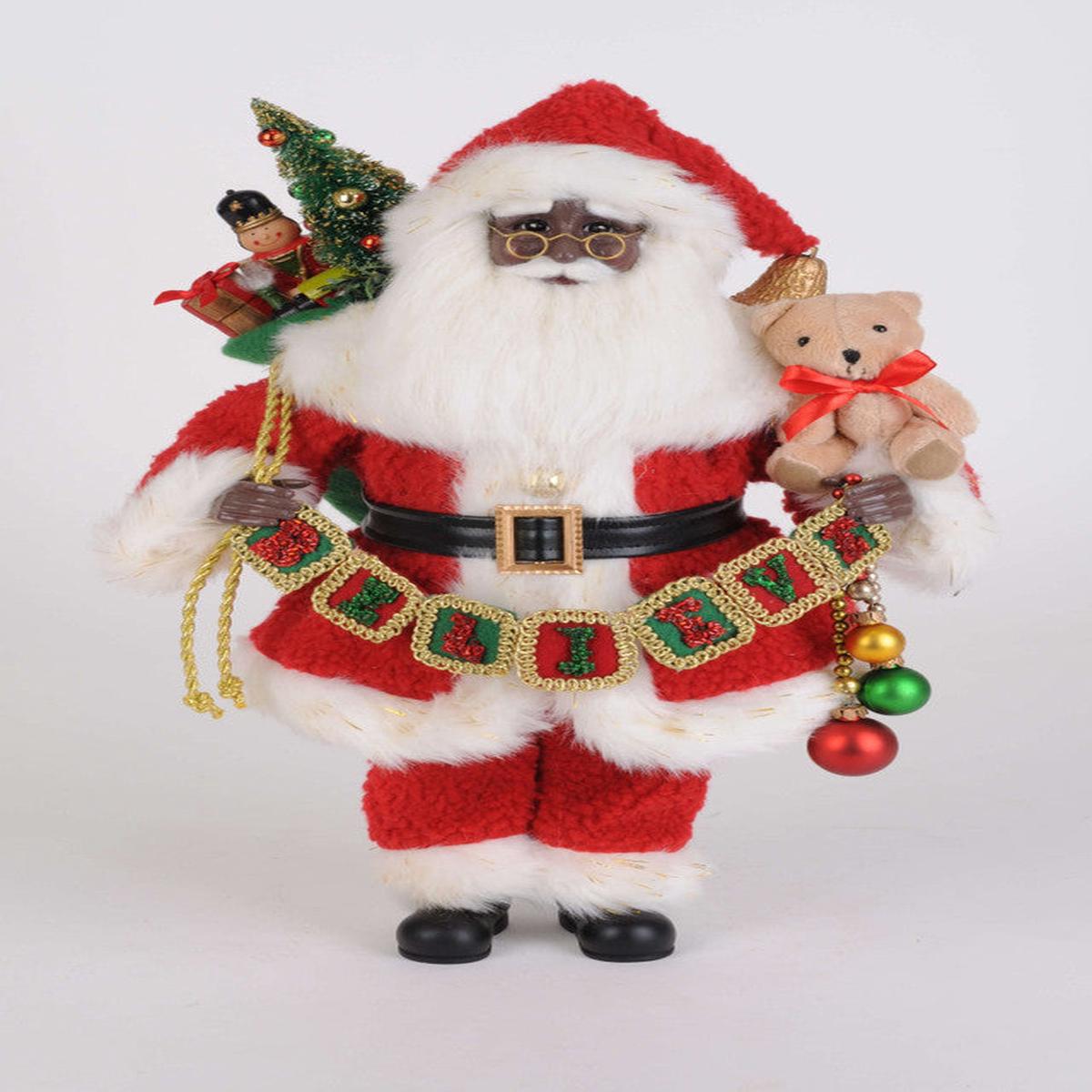 17 Inch Believe in Santa Decorative Santa Figurine Christmas Holiday Centerpiece