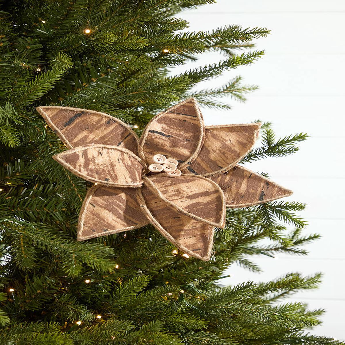 19 Inch x 10 Inch Natural Poinsettia Stem