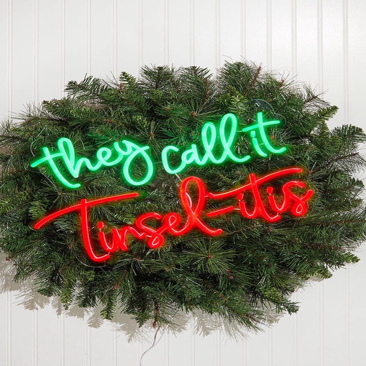 20 Inch Tinsel-itis LED Neon Christmas Sign