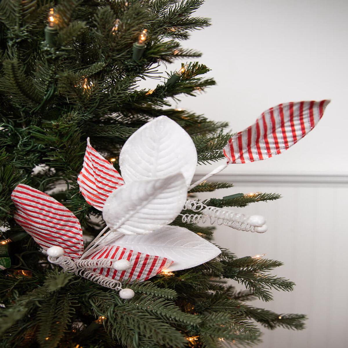 22 Inch Candy Stripe Leaf Spray