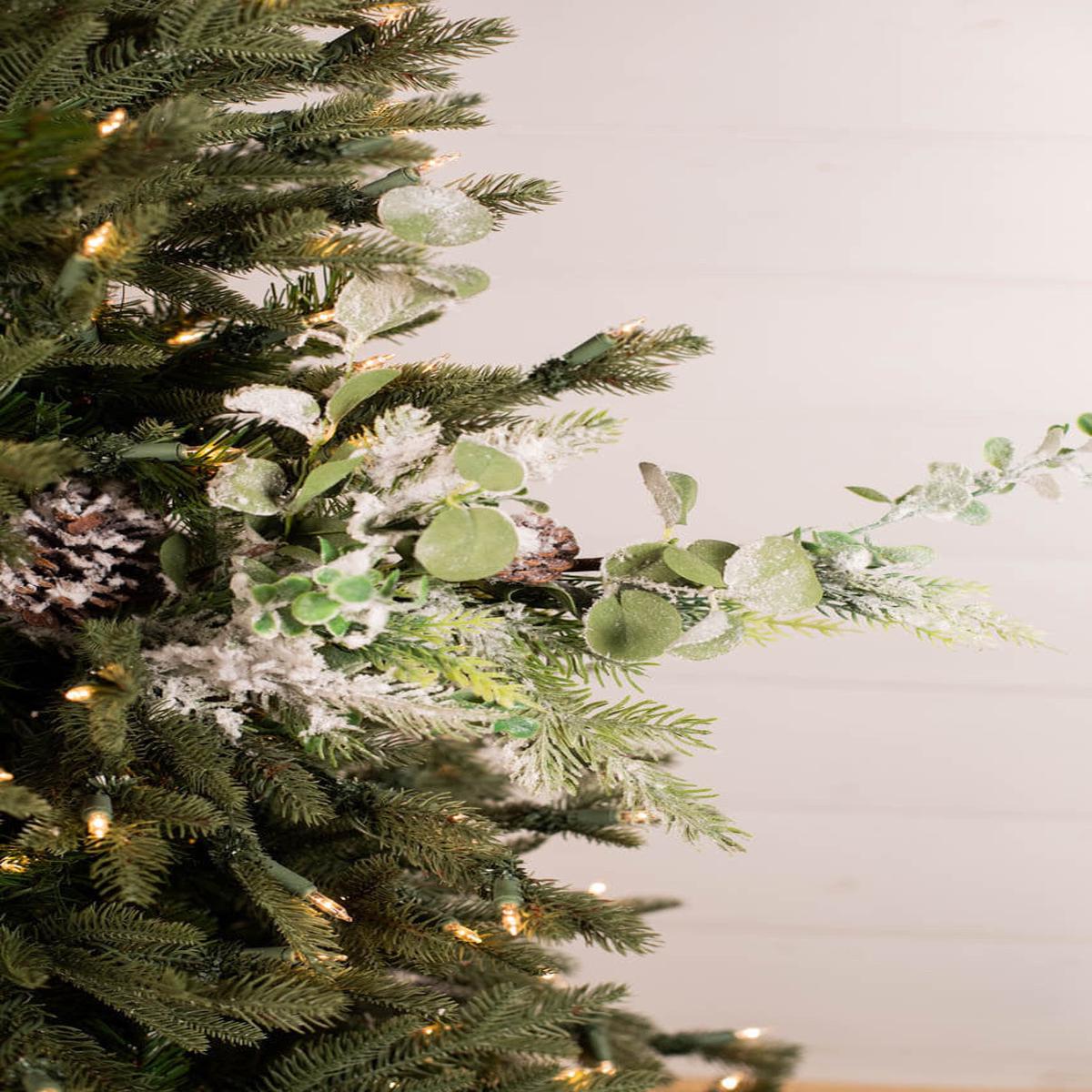 28 Inch Snow Pine Euca Spray