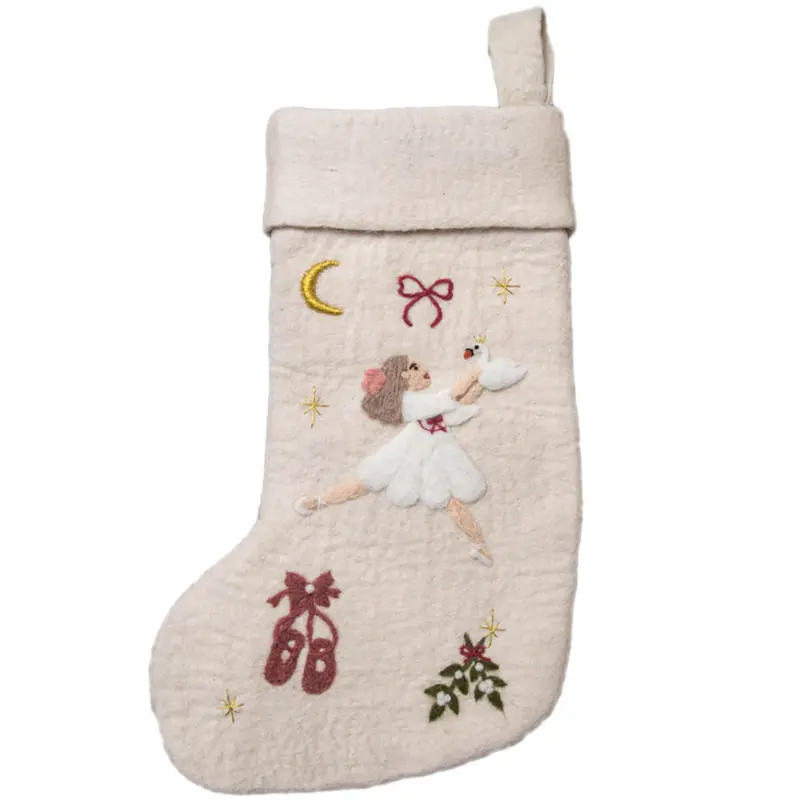 Odette Christmas Stocking in Cream by Shirley Bredal