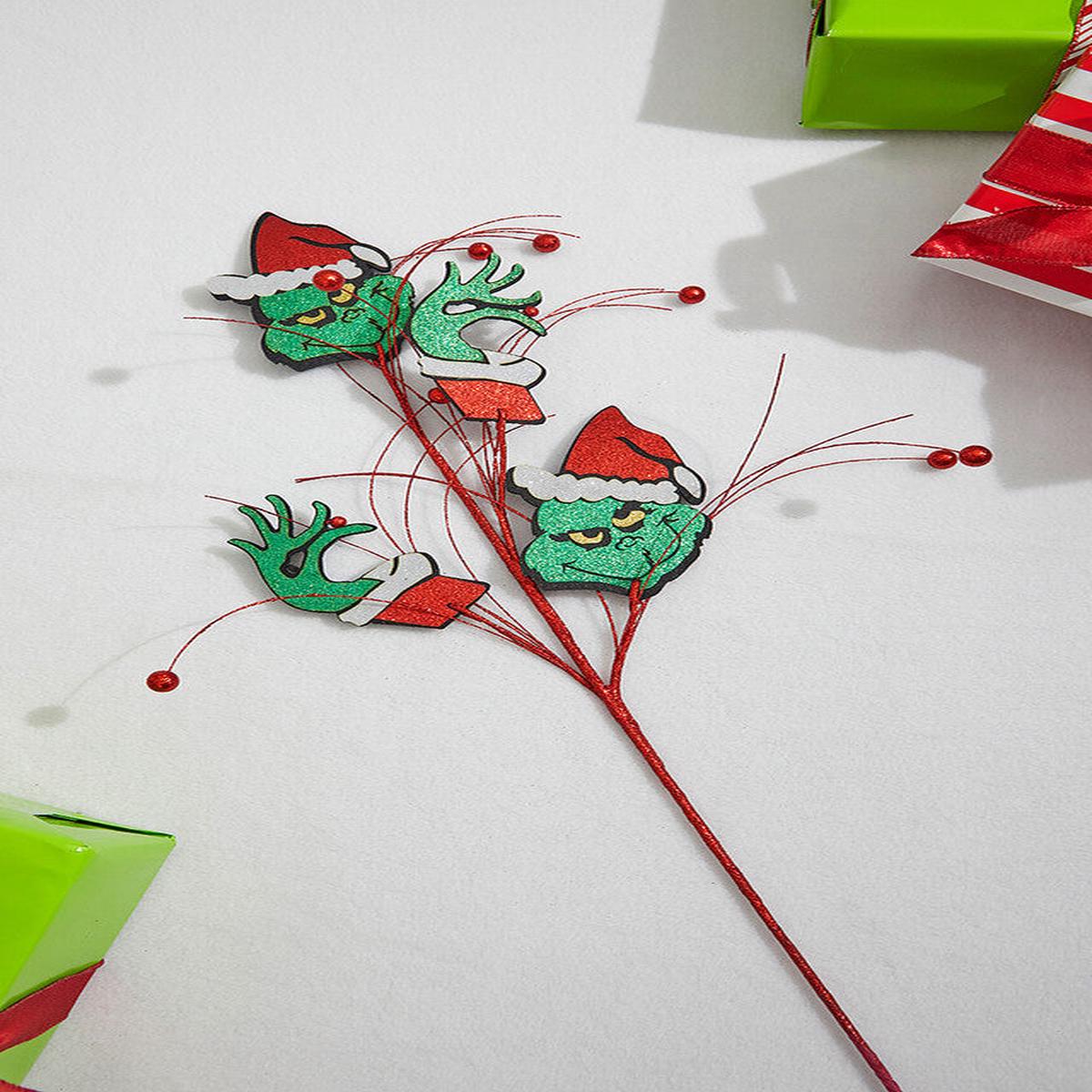 Red Green Glitter Green Monster Spray 30 Inch Christmas Decor