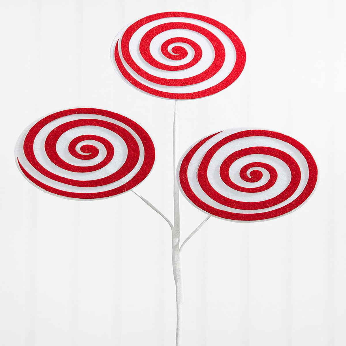 Red White Swirl Candy Stem 20 Inch Christmas Tree Decor