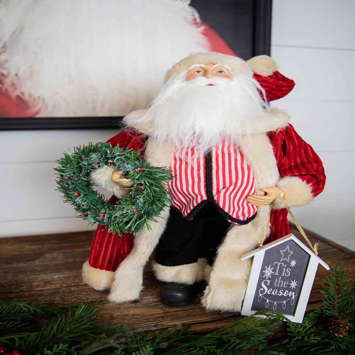 Santa Tis The Season Figurine 16Inch Christmas Decor