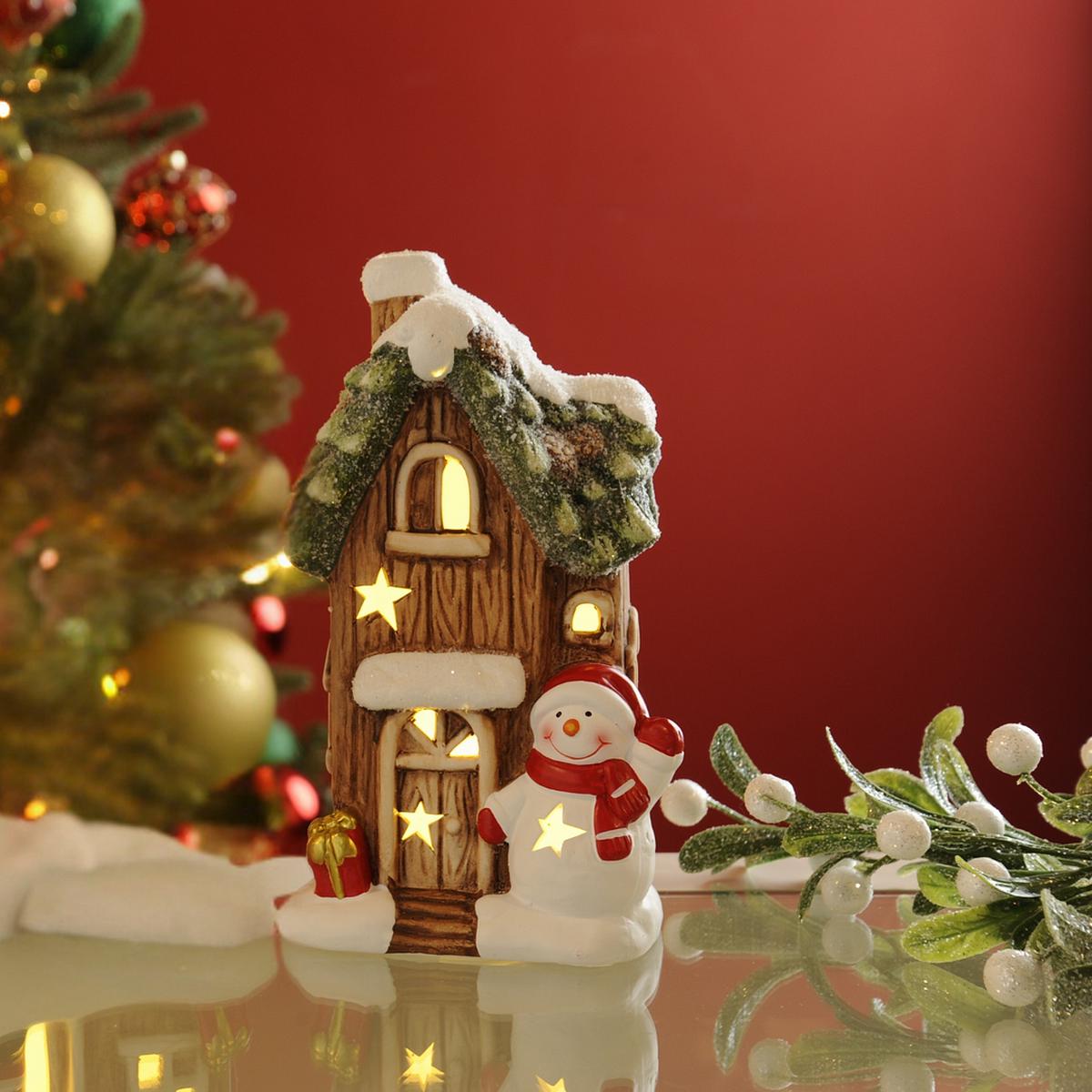 Snowman Ceramic House Decoration 21cm