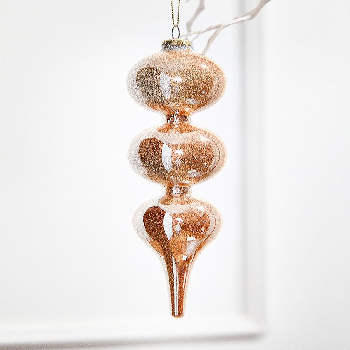 10 Inch Glass Champagne Drop Ornament
