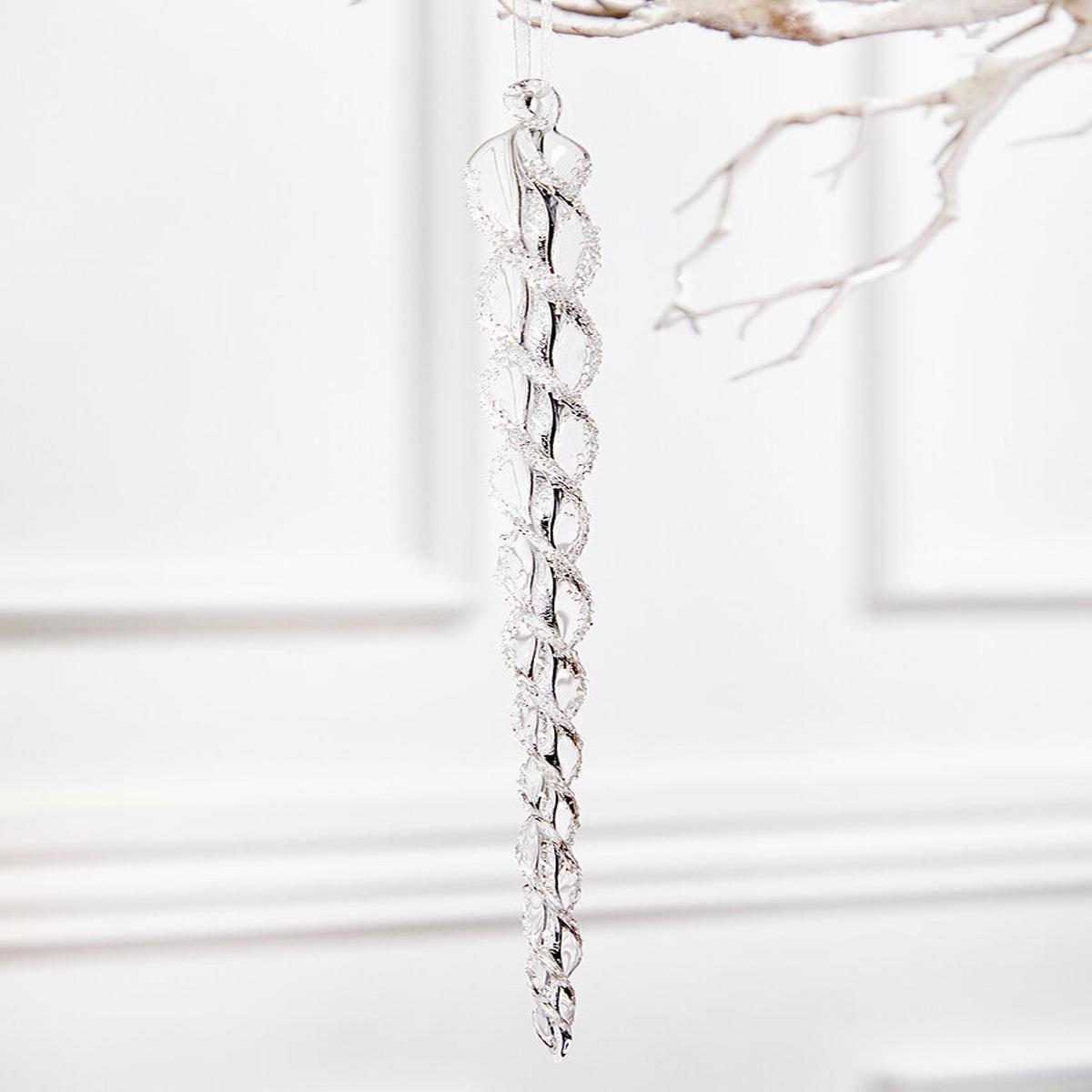 12 Inch Glass Icicle Ornament - Large