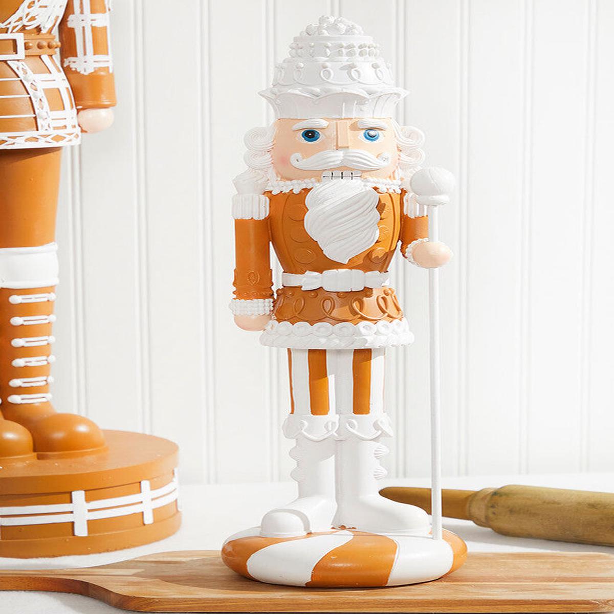 22 Inch Gingerbread Nutcracker with Staff Festive Holiday Tabletop Dcor