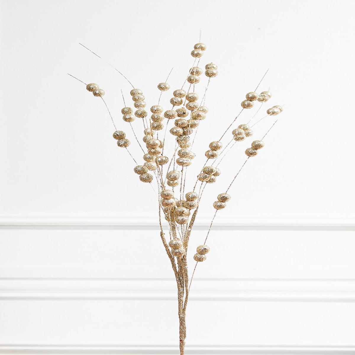33 Inch Glitter Berry Spray  Platinum Decorative Christmas Floral Pick