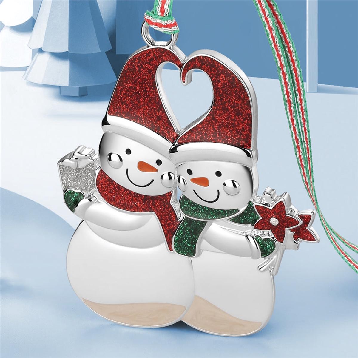 Newbridge Silverware Snowman Couple Christmas Tree Decoration-New 2024