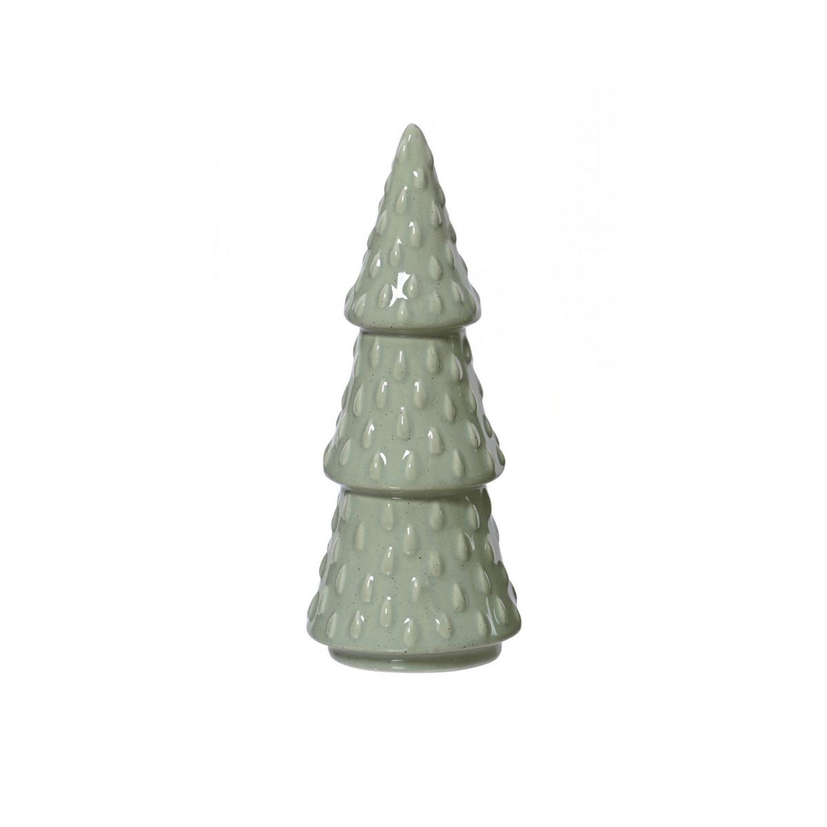 Pale Green Embossed Tree Shaped Christmas Decoration Lrg