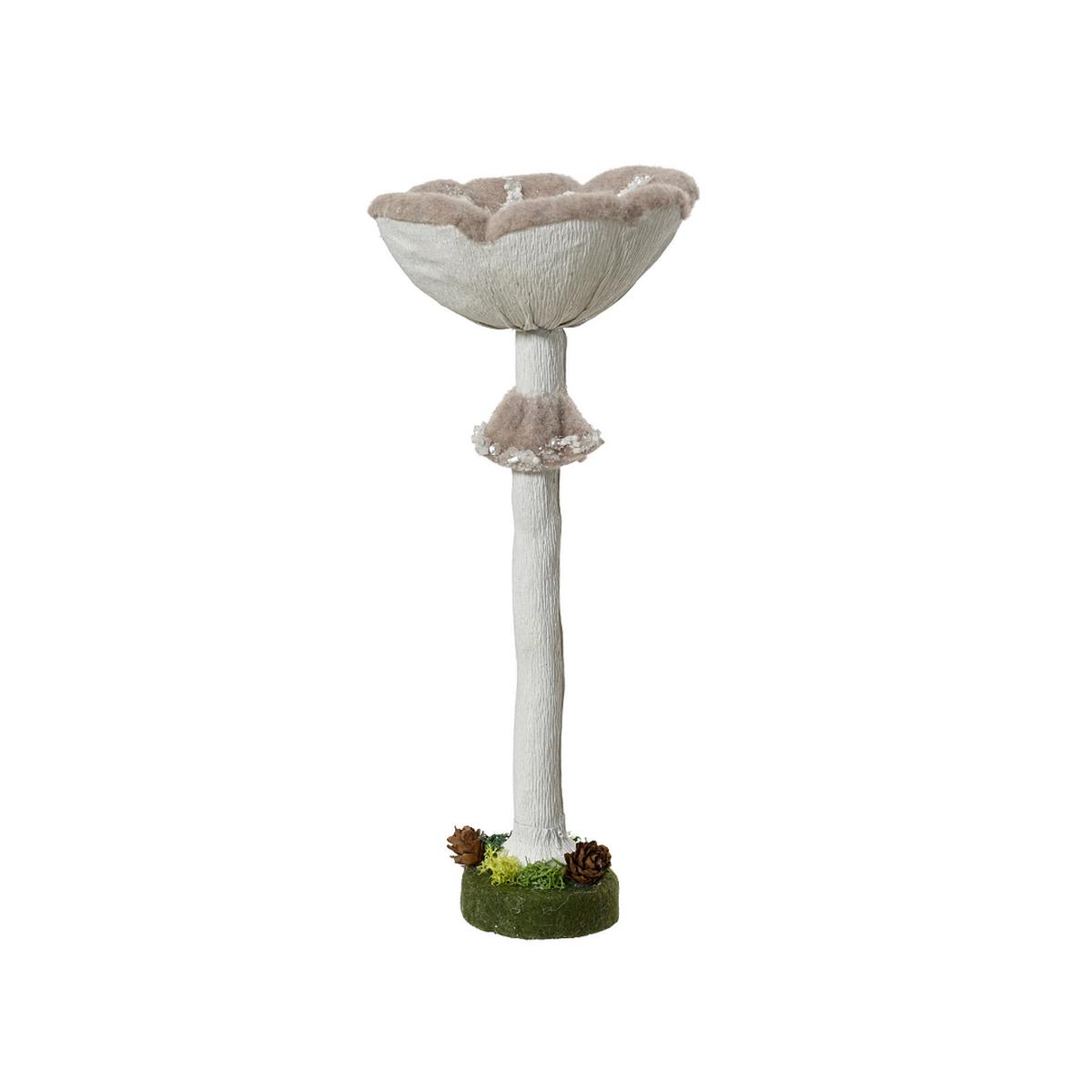 Pearl Velvet Open Mushroom Decoration