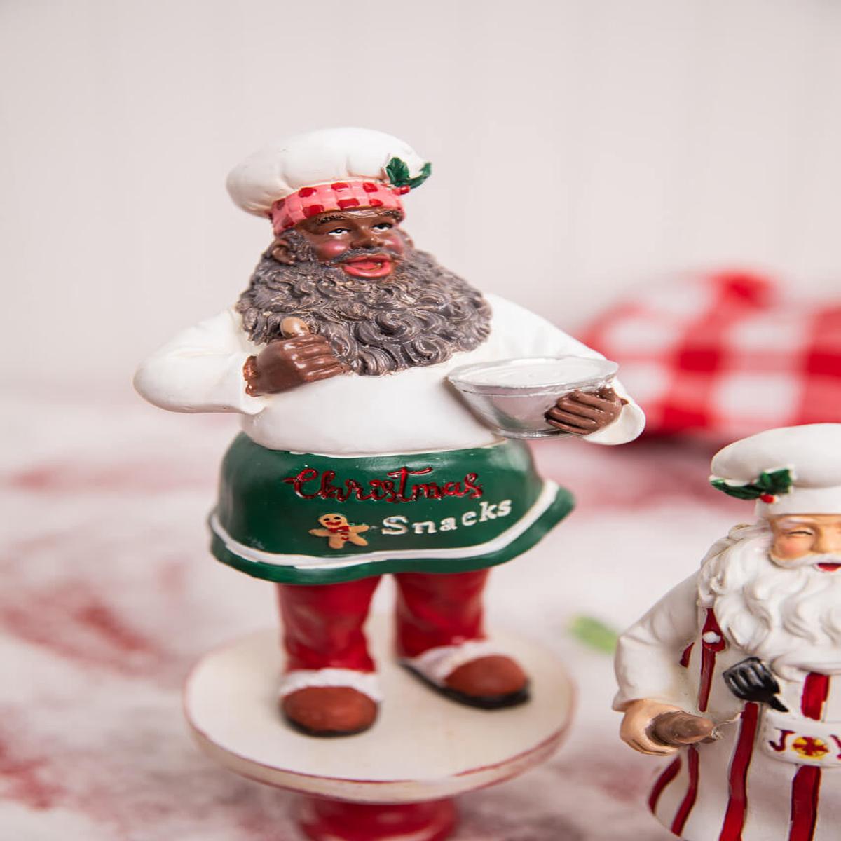 Resin Chef Santa Ornament 8 Inch Holiday Kitchen Decor