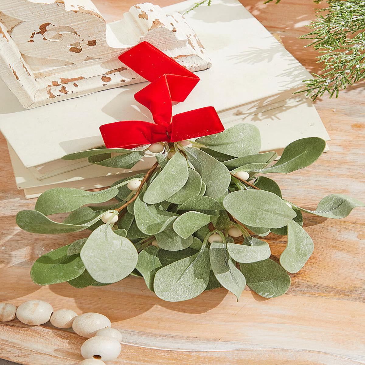 12 Inch Lambs Ear Mistletoe Kissing Ball