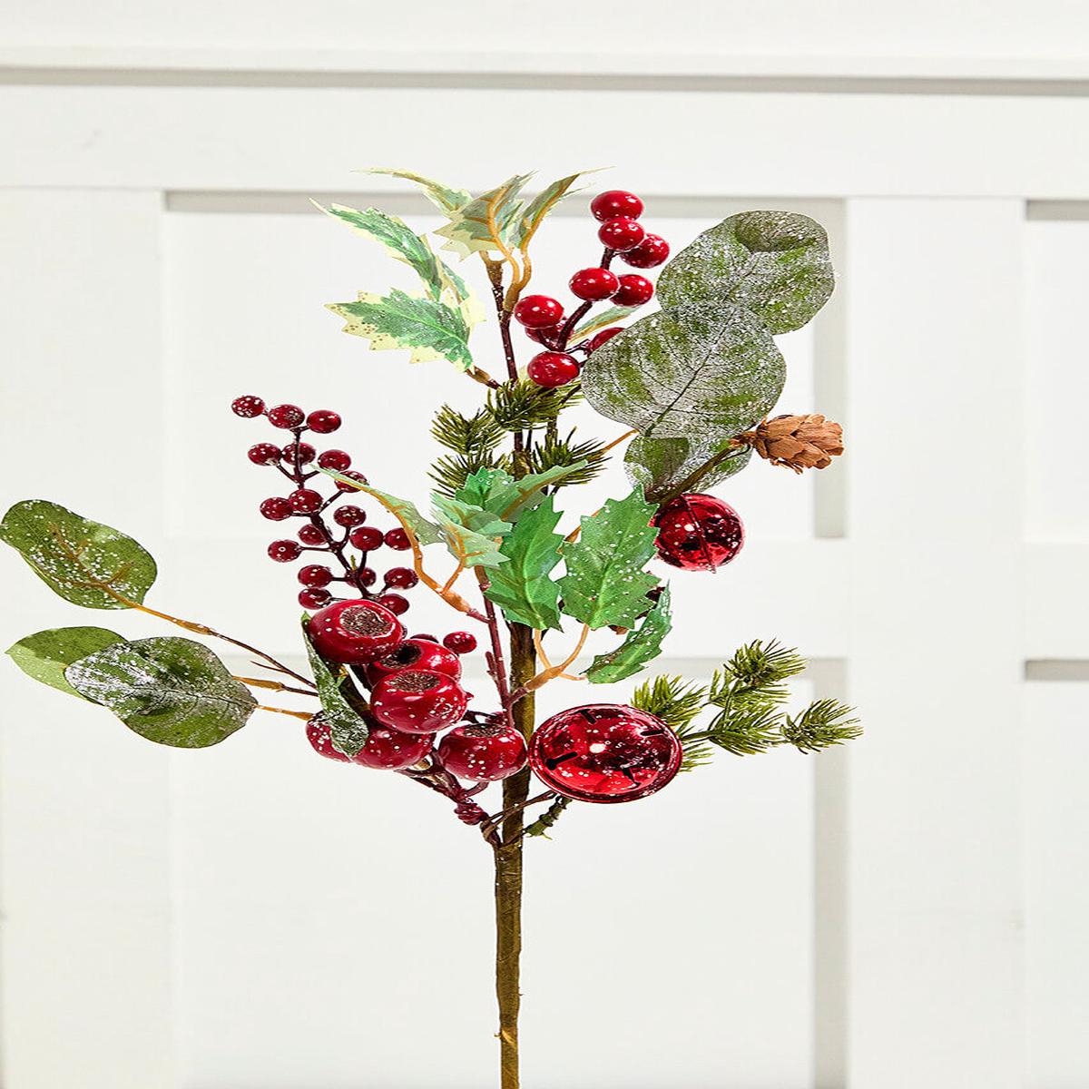 17 Inch Berry Holly Pick Decorative Christmas Floral Stem