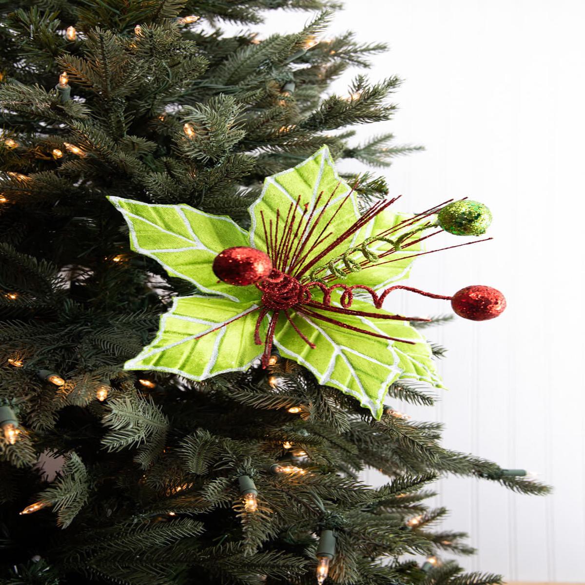 22 Inch Spring Ball Poinsettia Stem
