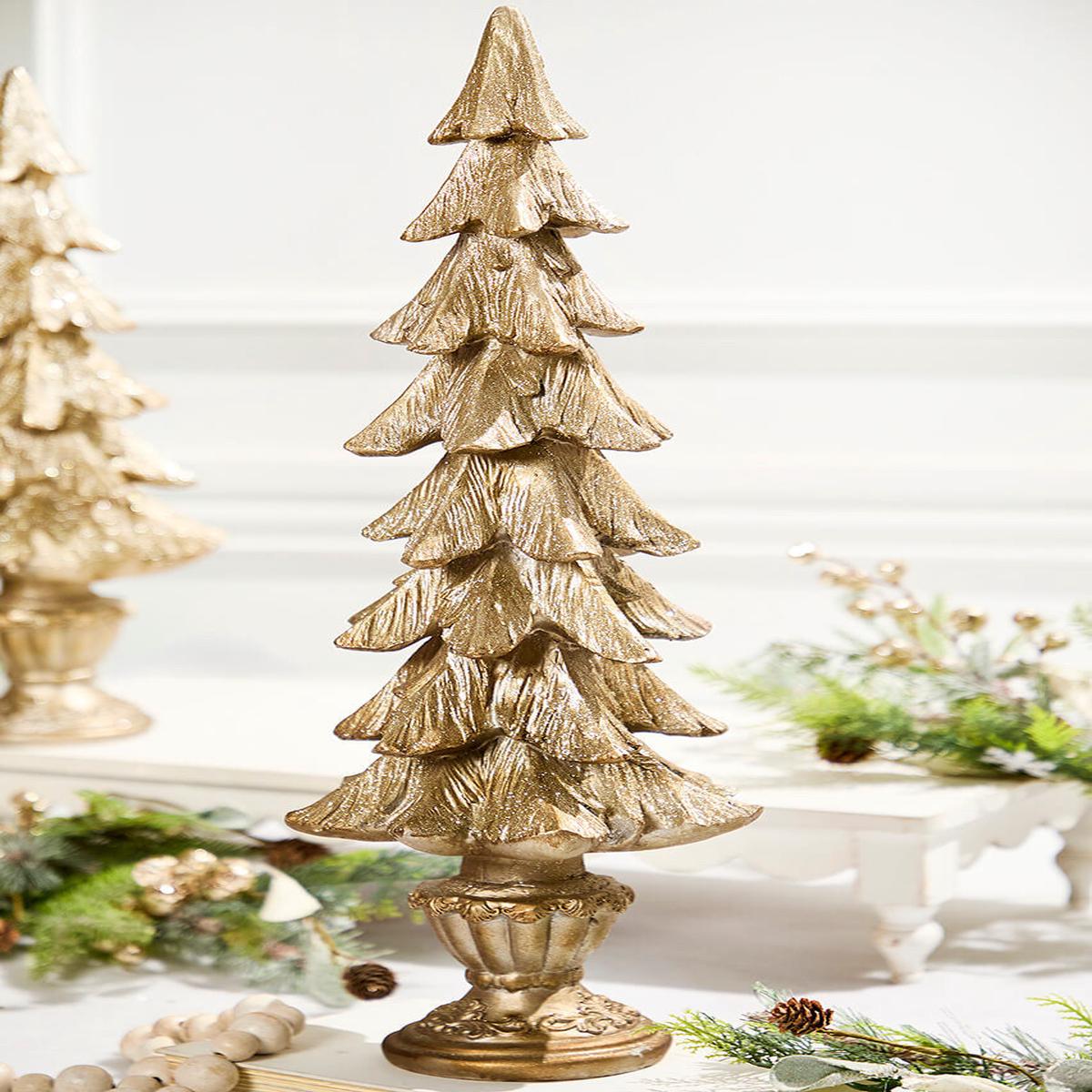 23 Inch Champagne Resin Christmas Tree