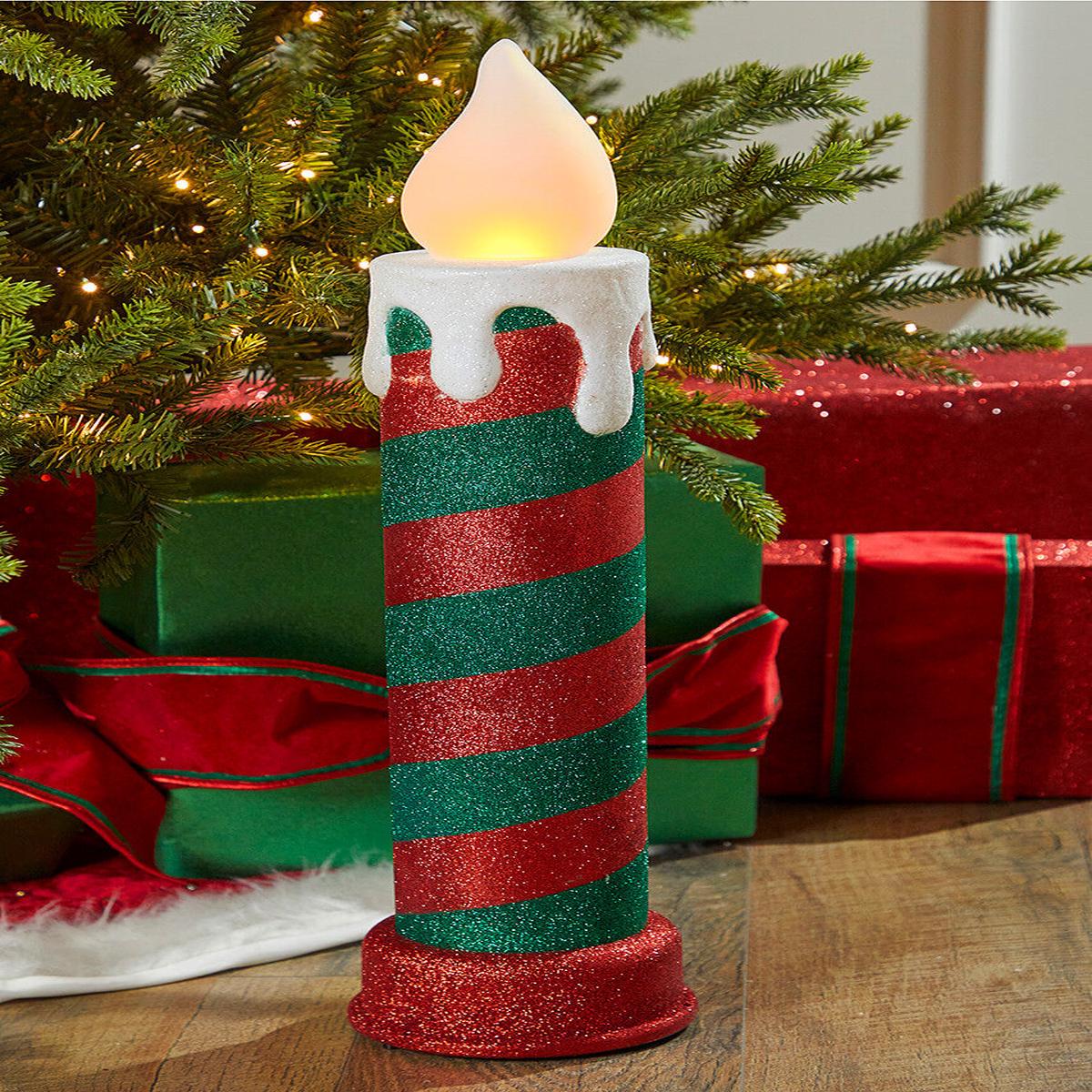 24 inch Mr. Christmas Retro Blow Mold Candle  Red and Green