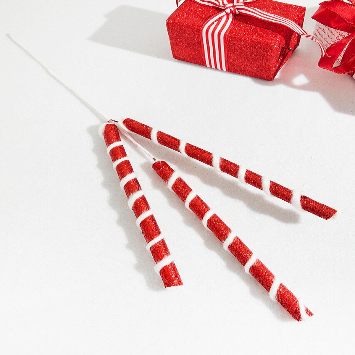 30 Inch Red & White Twist Spray  Peppermint-Inspired Holiday Whimsy for Festive Dcor