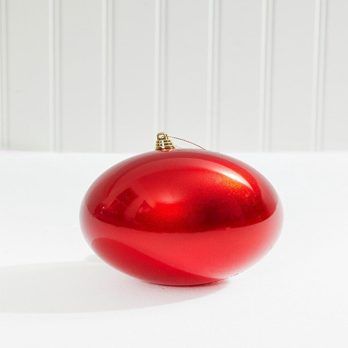 Red Candy Apple Ball Ornament 6 Inch Shatterproof Christmas Decor