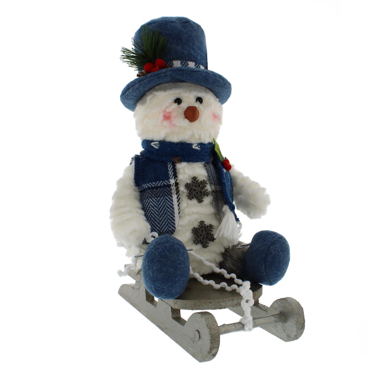 Snowman Sitting on Sledge Decoration