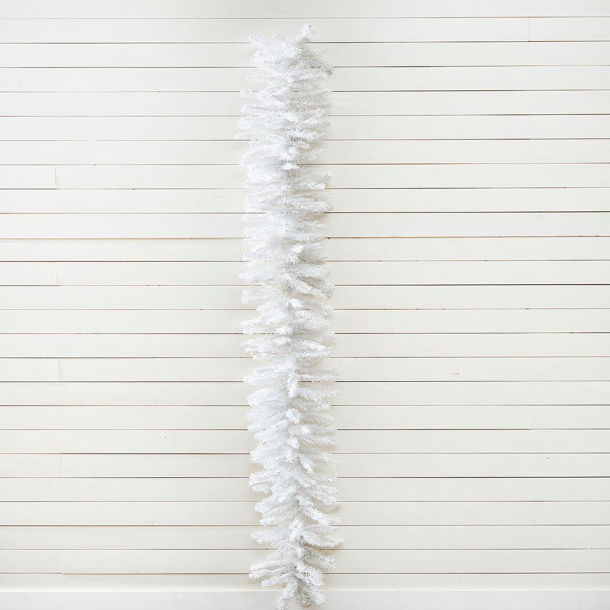 White Crystal Spruce Garland 9ft Winter Decor