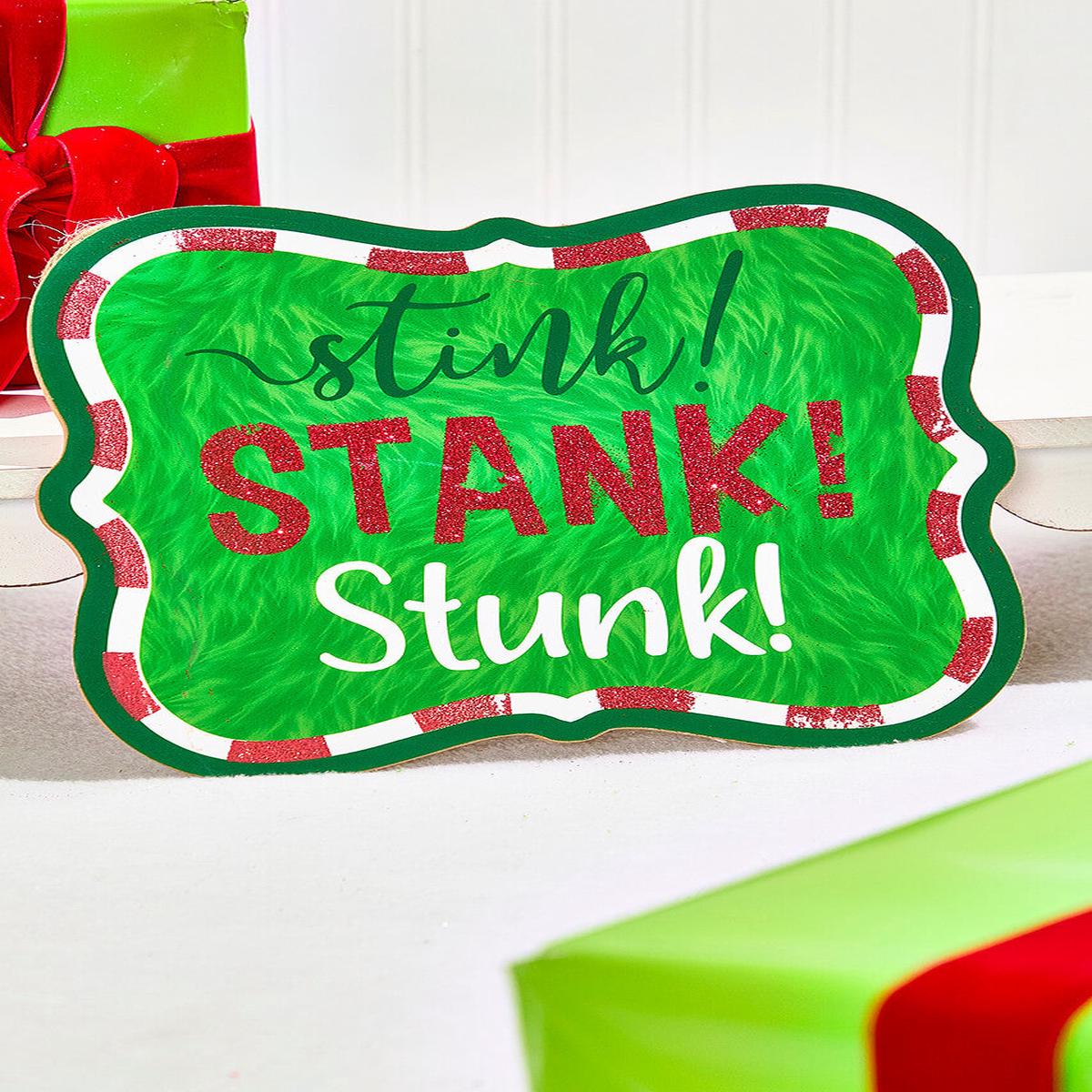 10.5 Inch Stink Stank Stunk Glitter Sign