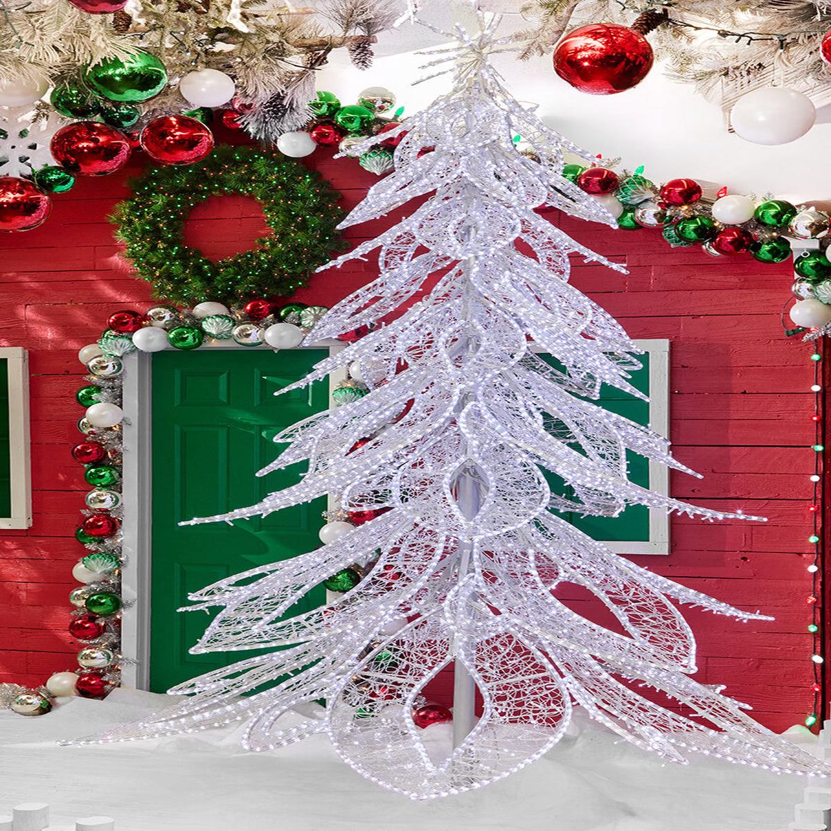 12 Ft LED Christmas Tree Outdoor Warm Cool White Twinkle Lights