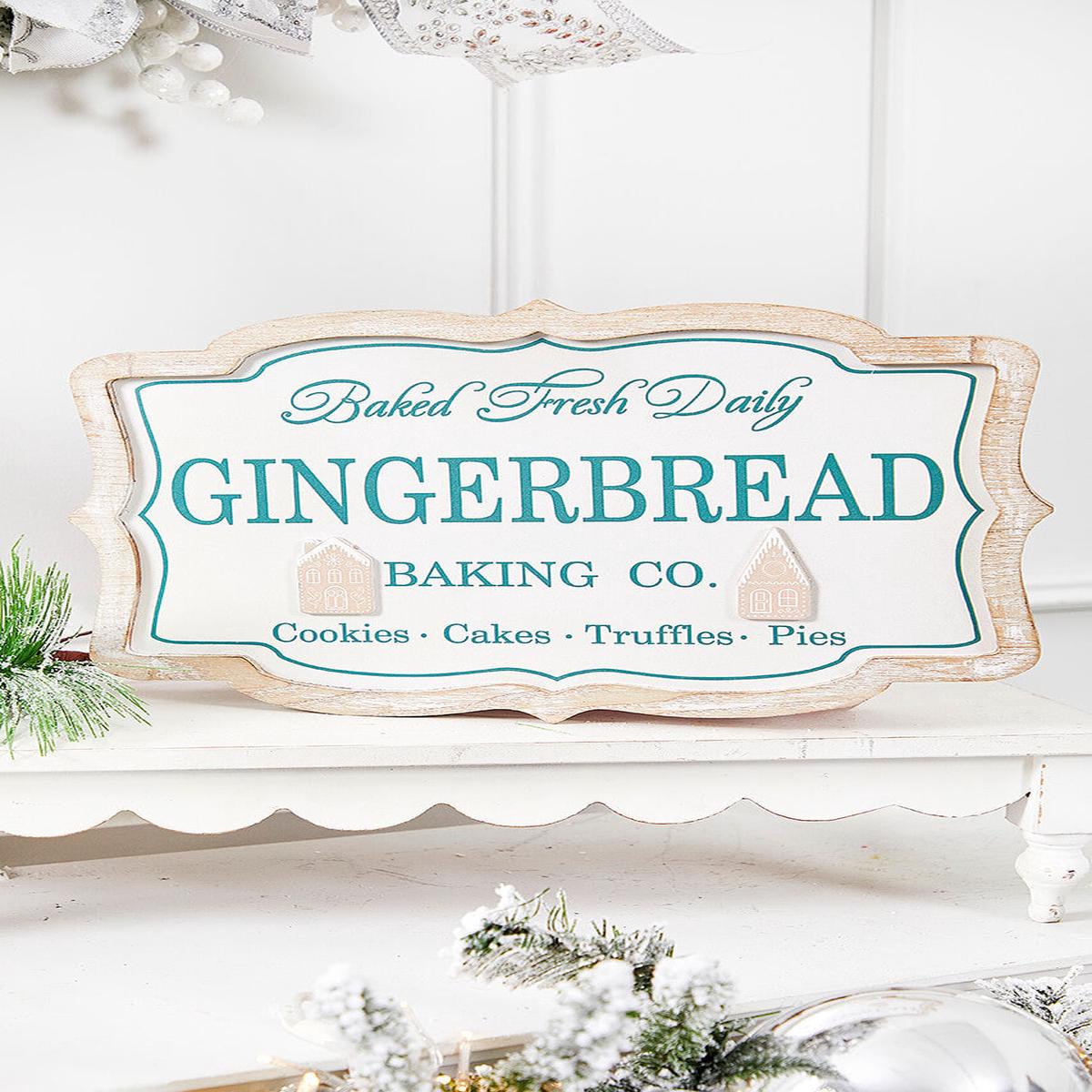 15 Inchi Gingerbread Baking Sign Festive Christmas Kitchen Wall Decor