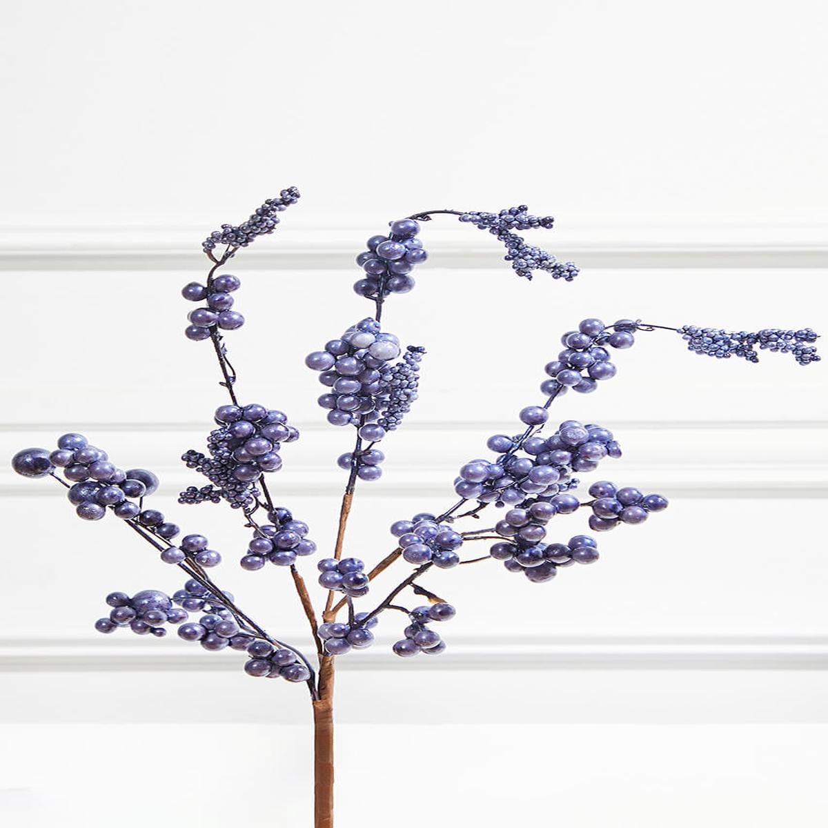 18 Inch Metallic Dew Berry Spray - Navy