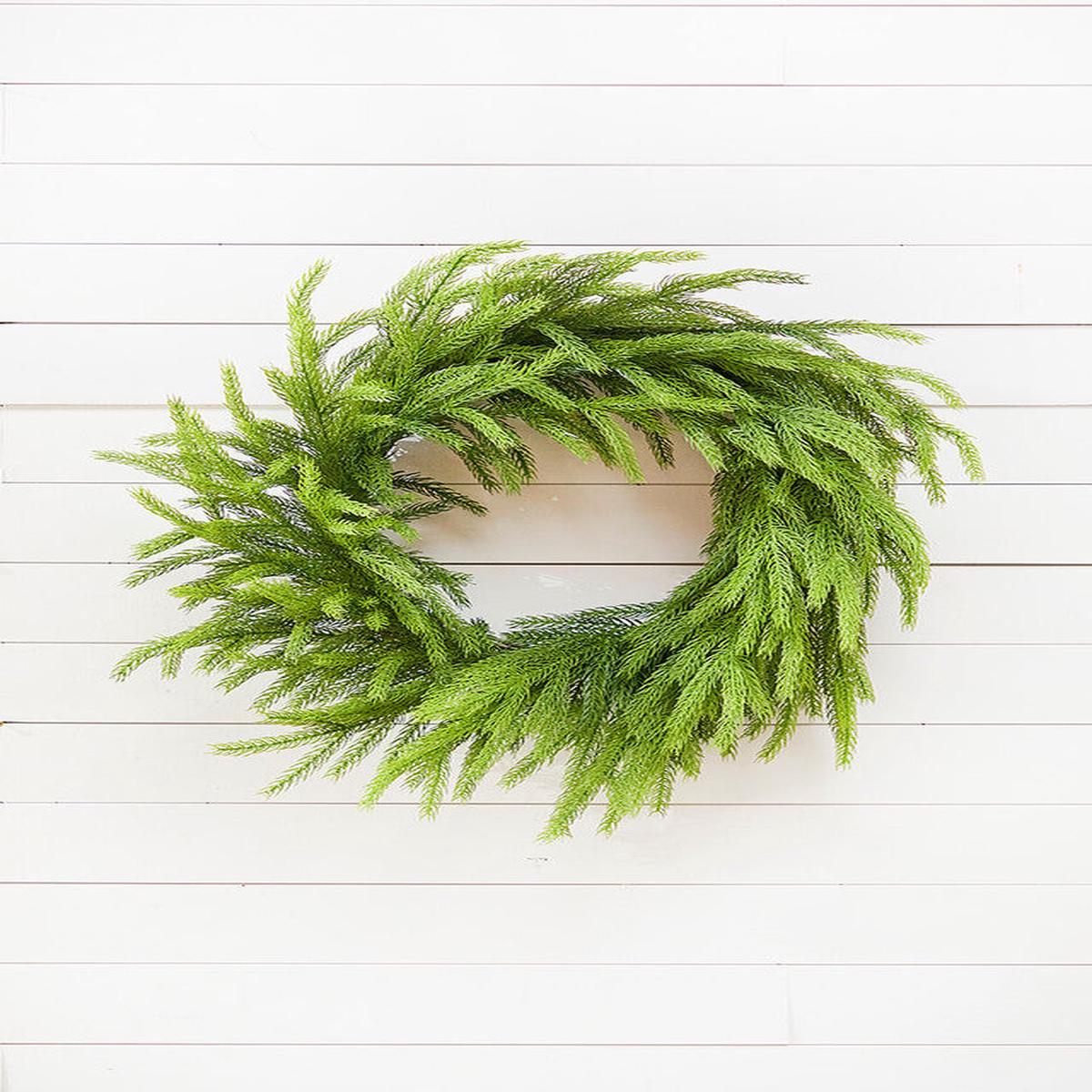 28 Inch Real Touch Forest Norfolk Pine Wreath Natural Winter Christmas Dcor