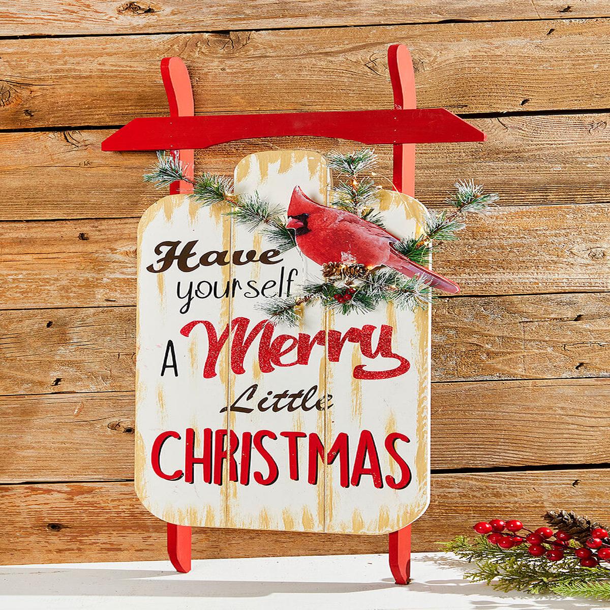 31 Inch LED Merry Christmas Lighted Sleigh Decor