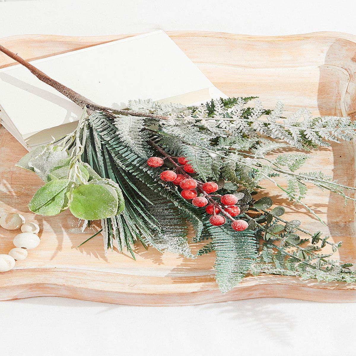 32 Inch Flocked Fern Spray